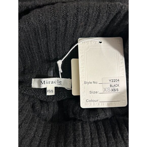 Miracle U.S.A. Women's Relaxed Turtleneck Knit Sweater in Black - Sz XS/S - NWT - Picture 4 of 5